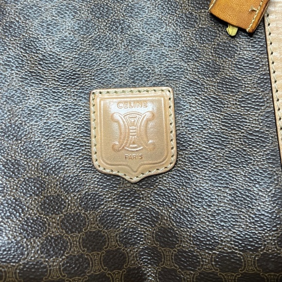 CELINE Vintage Macadam Canvas Travel Duffle Leather Trim and Clochette - Picture 5 of 16